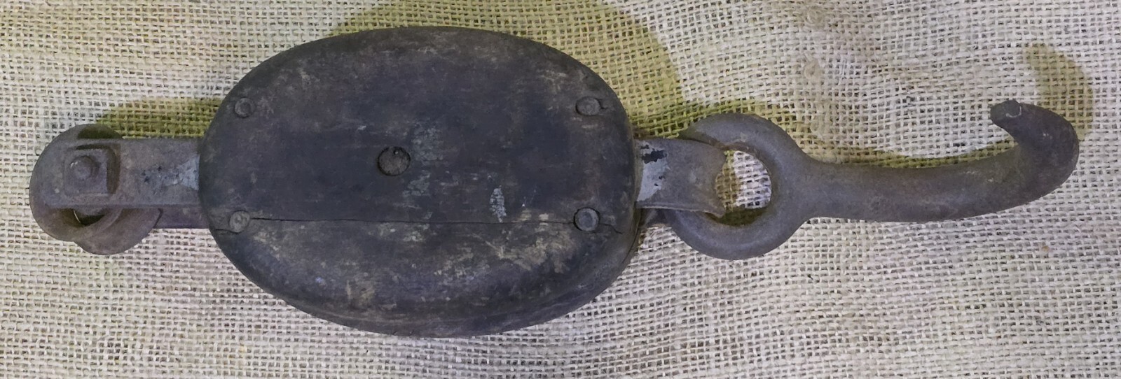 Star Antique Large Pulley Rustic Barn Farm Boston & Lockport Block Co. Decor VTG