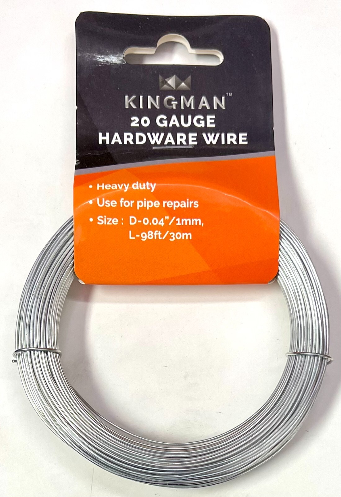 20 Gauge Hardware Wire, Size D-0.04”/1 mm, L-98ft/30 m. Use for Pipe repairs