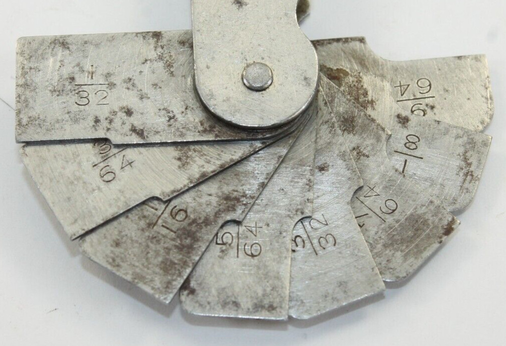 Starrett Vintage 272A Fillet Radius Gage Machinist 16 Leaves 1/32in. – 17/64in.