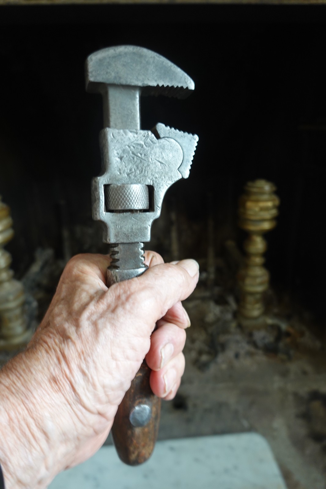 Antique W&B 1898 IMPROVED MOVABLE JAW MONKEY WRENCH Mechanic Carpenter