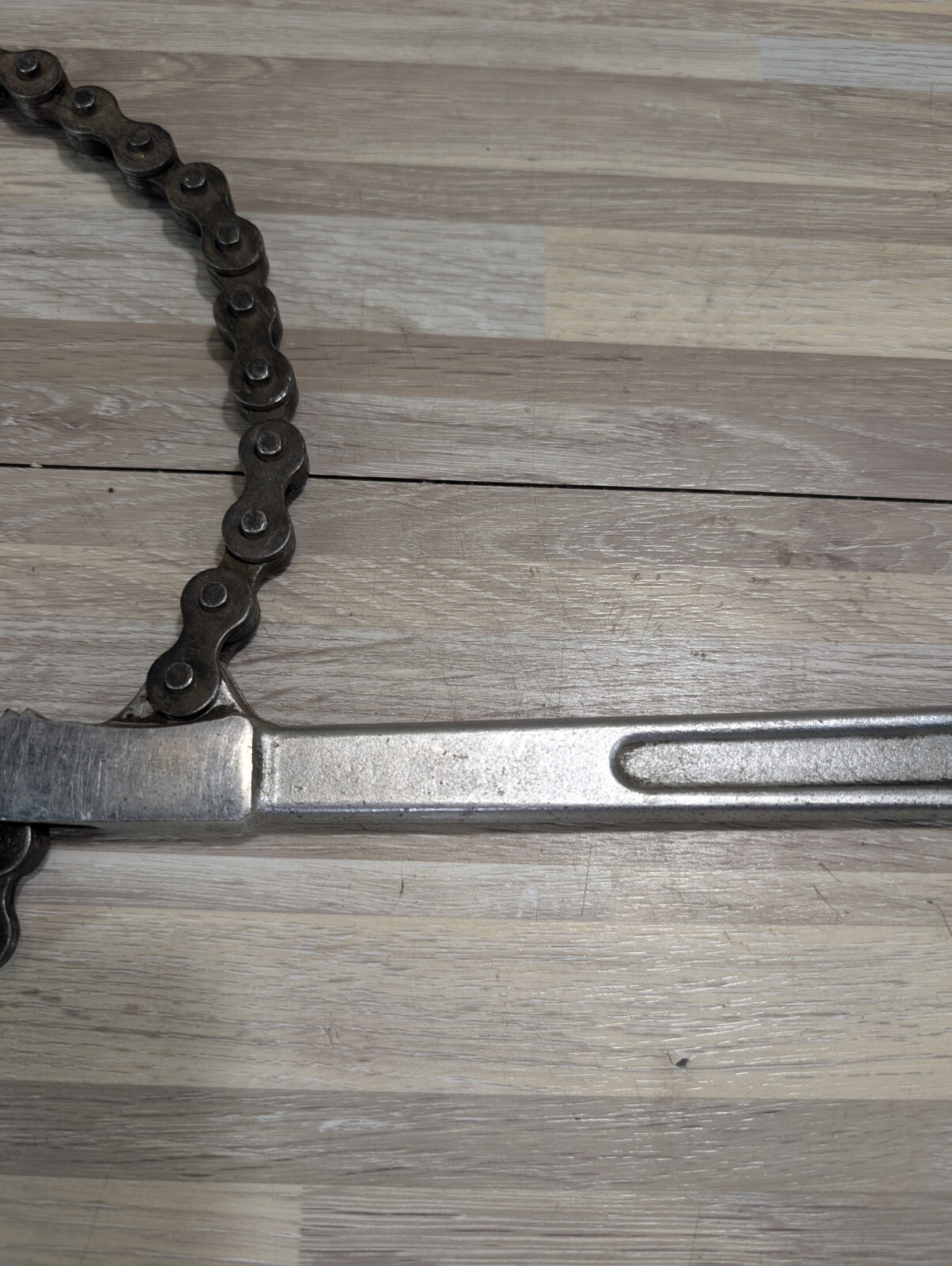 Vtg PROTO Tools USA ~ 801 Chain Ratchet ~ Drop Forged Steel 12″ Made In the USA