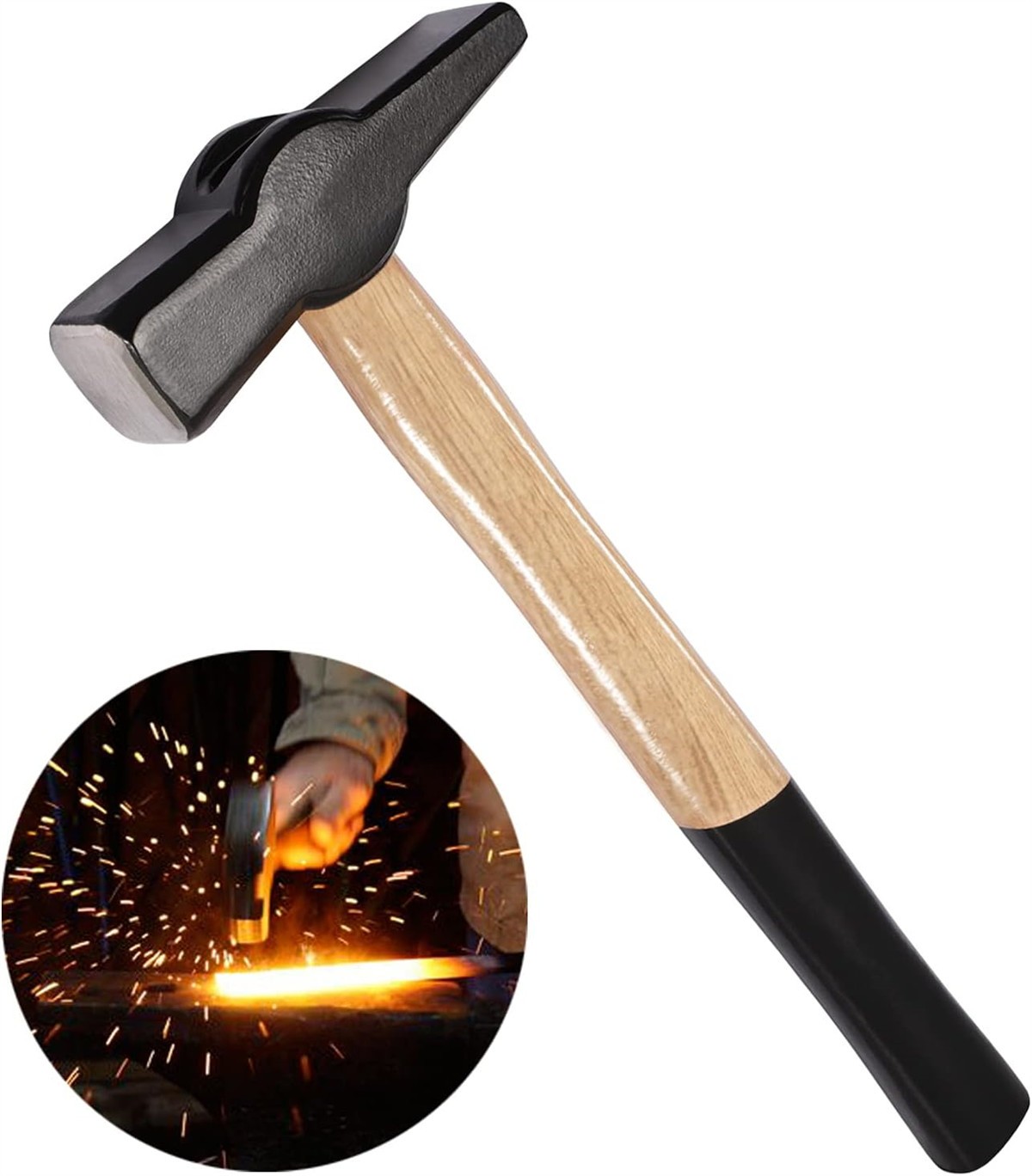 1000g Blacksmith Hammer for 0000811-1000 Cross Peen Knife Making Forge Tool