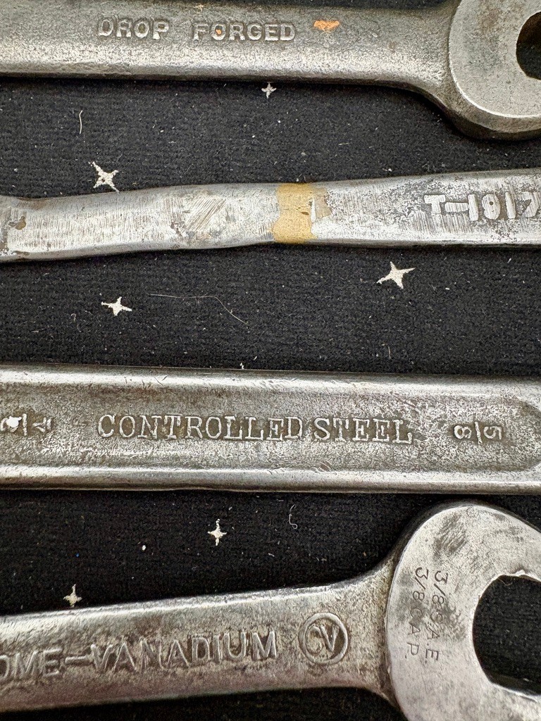Vintage Open Ended Wrenches Lot Of 5 Drop Forge Steel 2-Bonney USA
