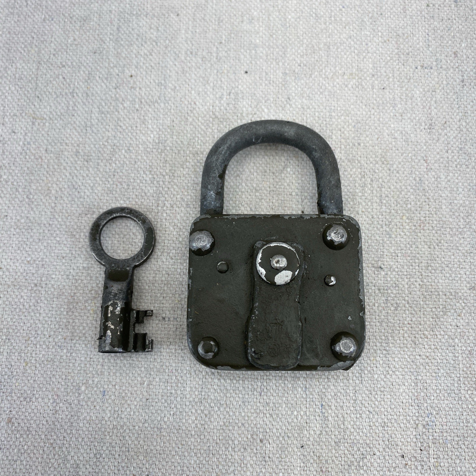 Antique Padlock & Lock Key Vintage