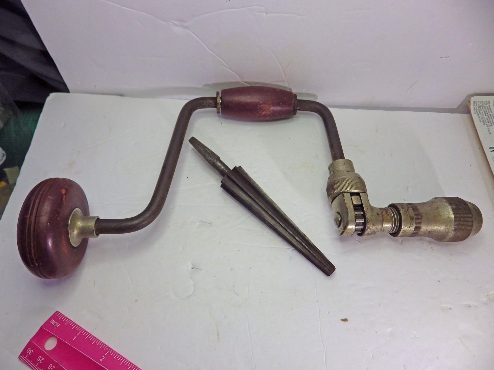 Lot of 3 Vintage Braces Hand Drills Craftsman -& 2 bits 701E3