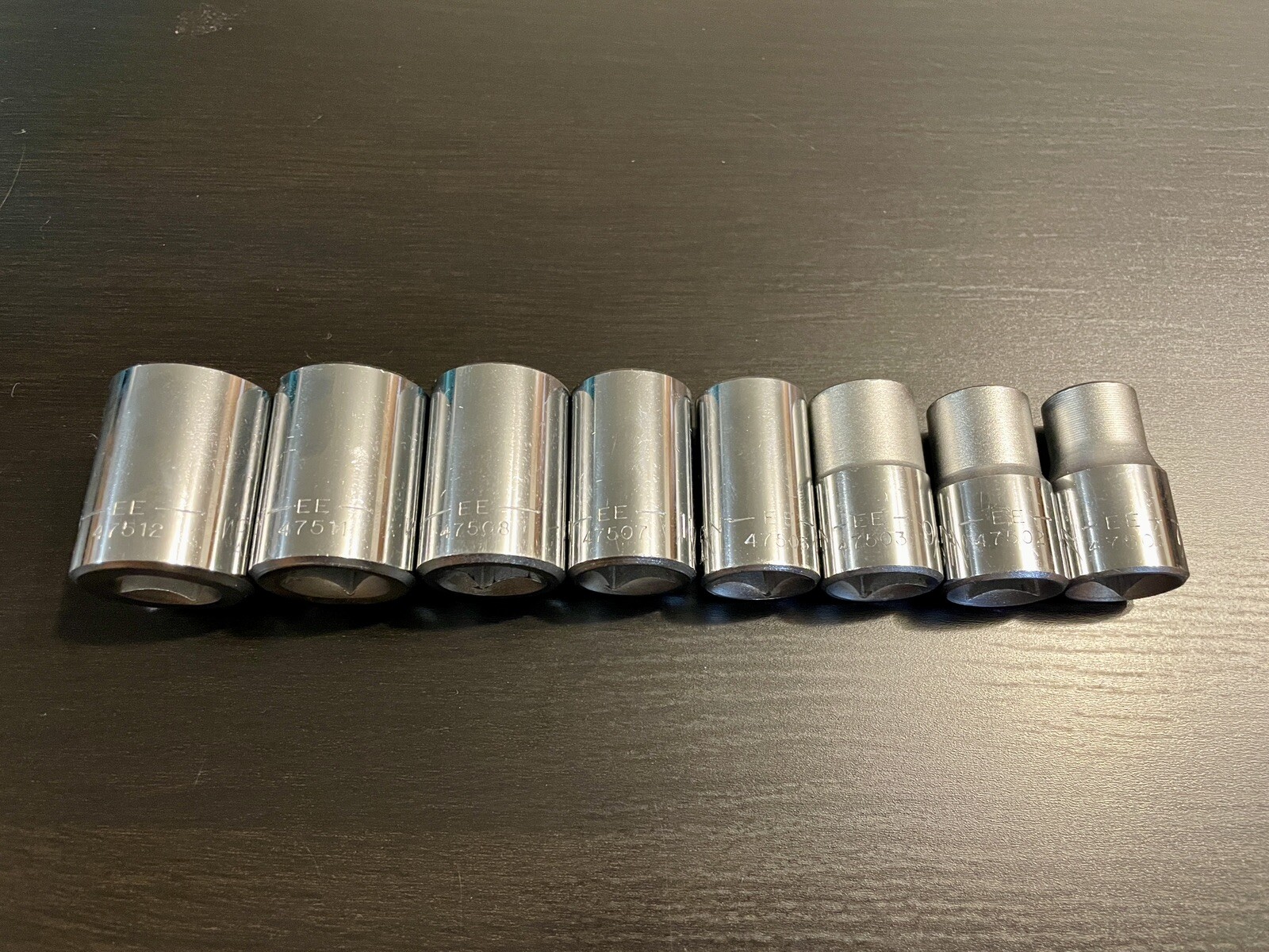NOS 8 Piece 12 Pt. Craftsman 1/2″ Drive SAE EE Sockets 7/16-7/8″