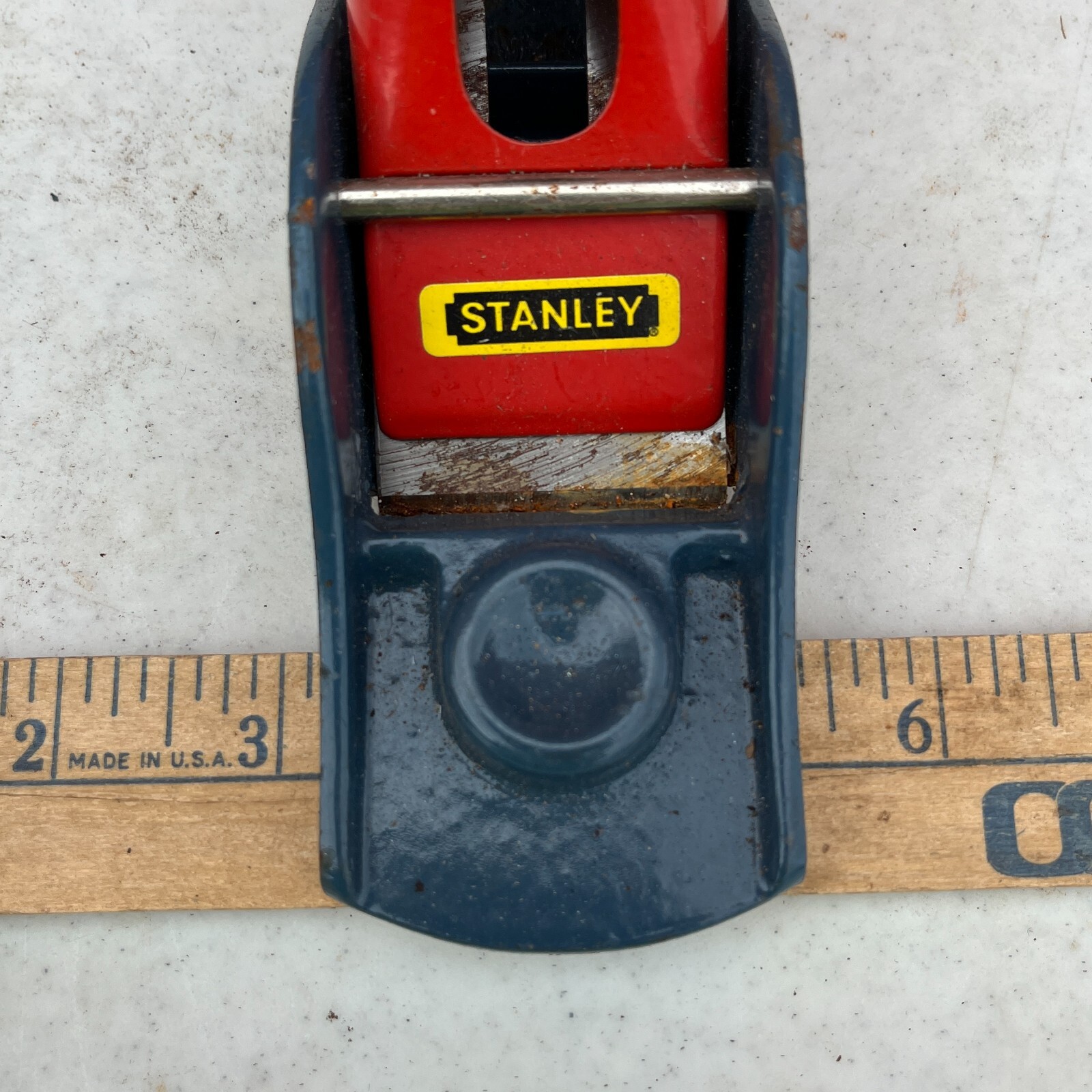 Vintage Stanley Red & Blue Handyman 6 1/2″ Woodworking Block Hand Plane