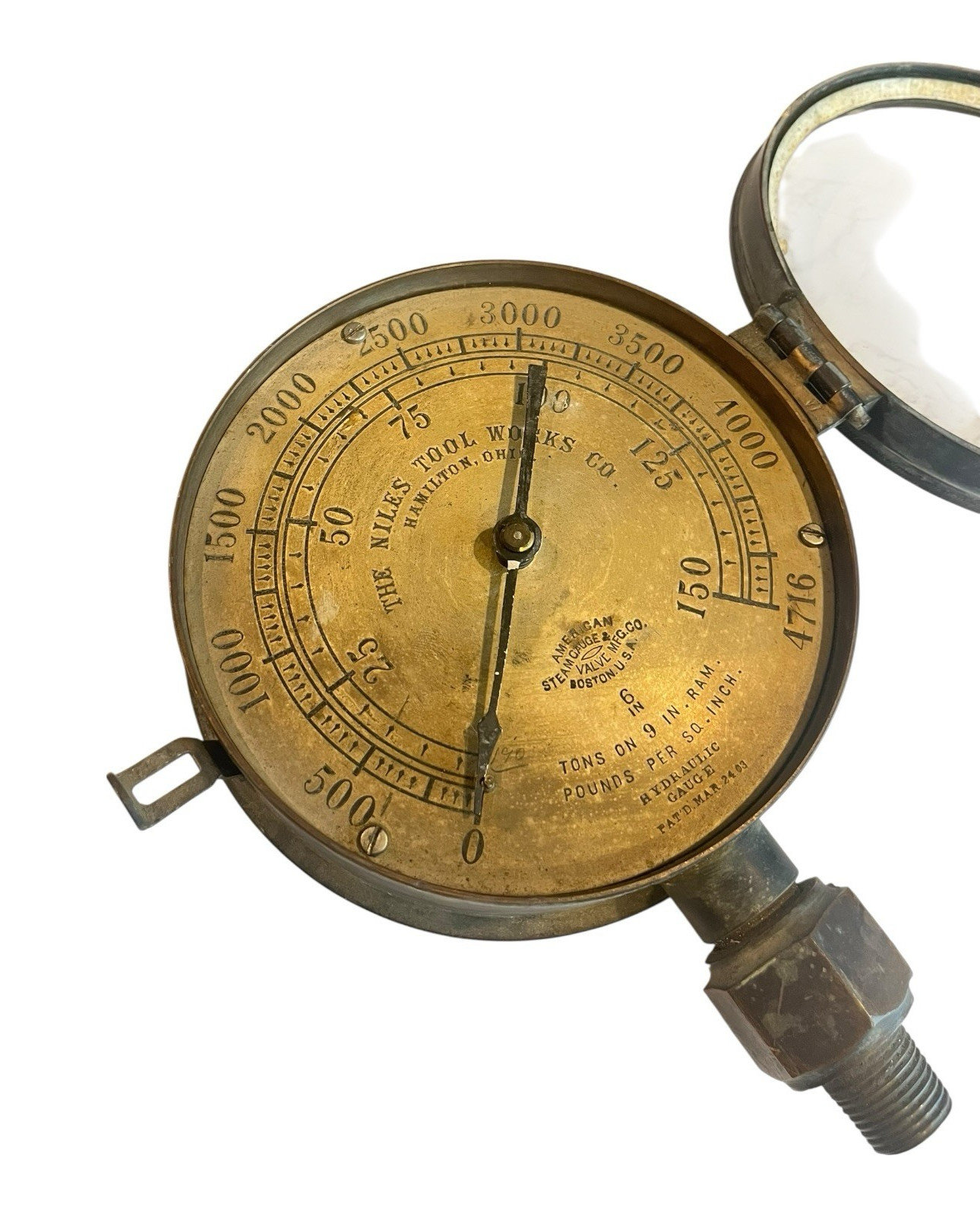 American Steam Gauge & Valve MFG~ Niles Toll Works Co~ Glass Opens Steampunk