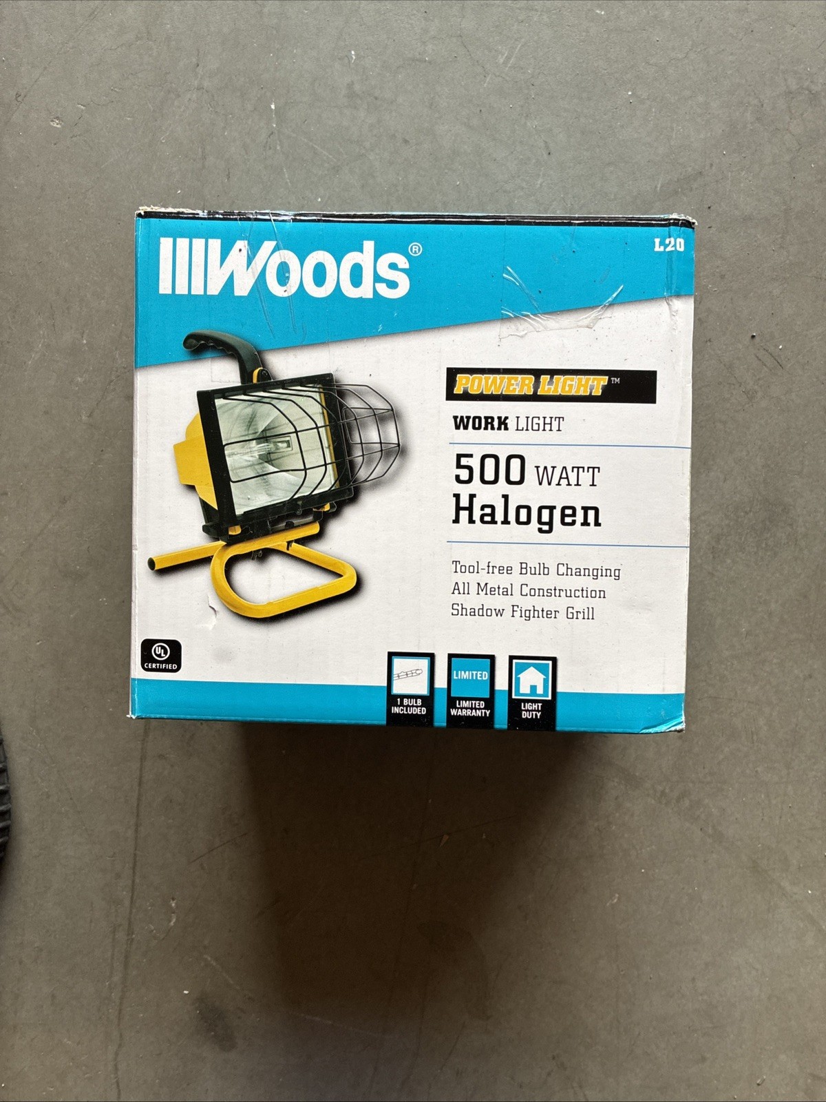 New In Box Woods L20 500W Indoor/Outdoor Halogen Portable Work Light