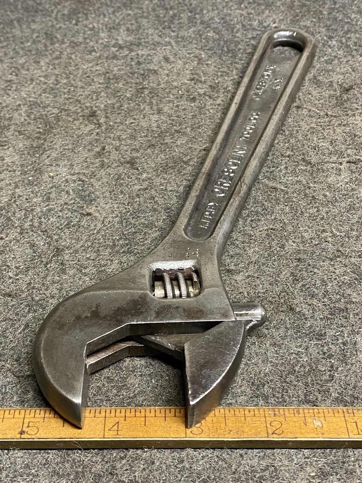 Vintage Crescent 10” Heavy Duty Fat Jaws Adjustable Wrench Opens 1-1/4” USA