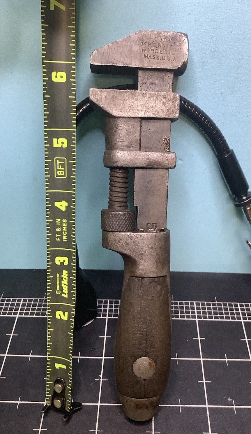 Antique Coe’s 6 1/2″ Adjustable Monkey Wrench, Worchester Mass 1880’s