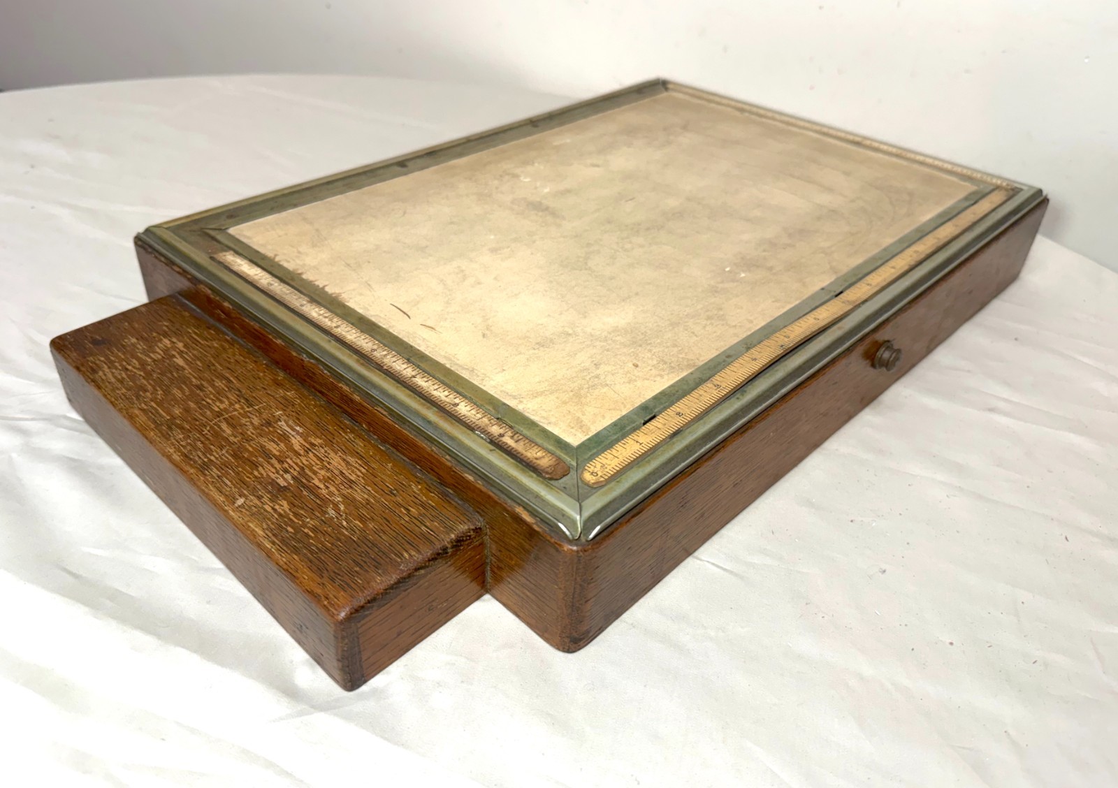 Rare antique 1900 J & G Rich Phila drafting writing table box tool set lap desk