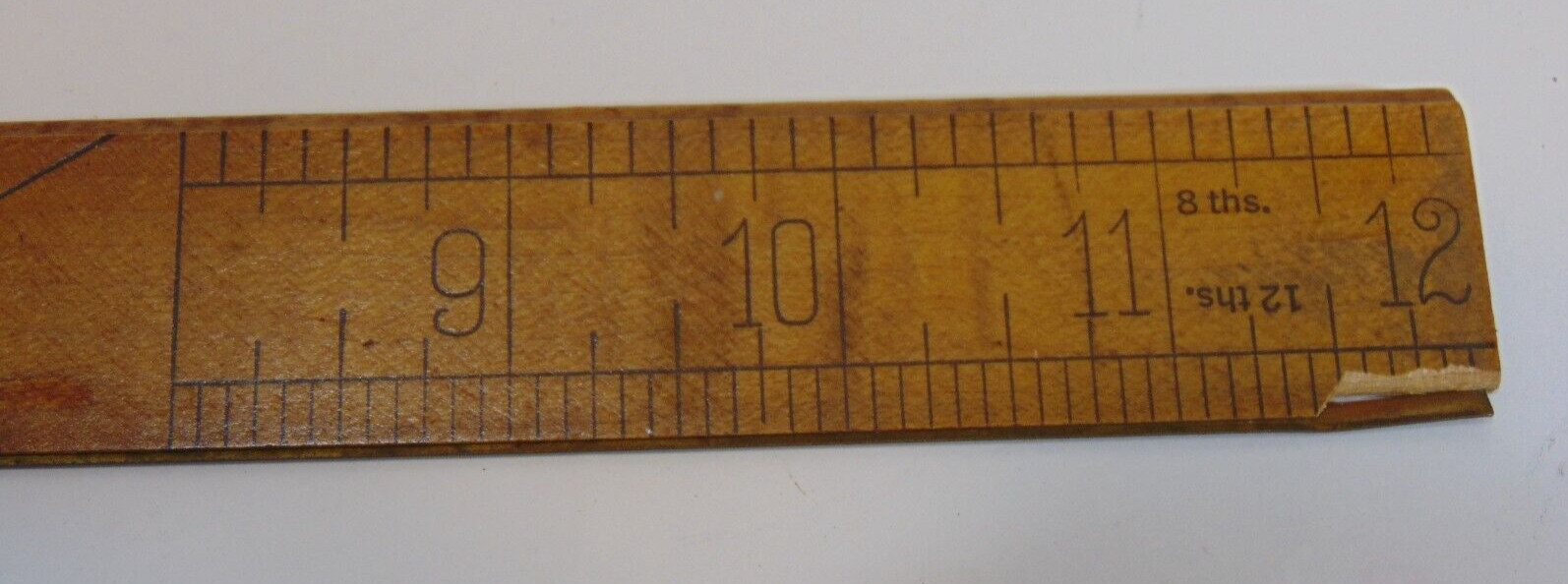 The Eyesaver Wood Ruler Double Sided Vintage 12″ SFR&B Co. Seneca Falls NY Rule