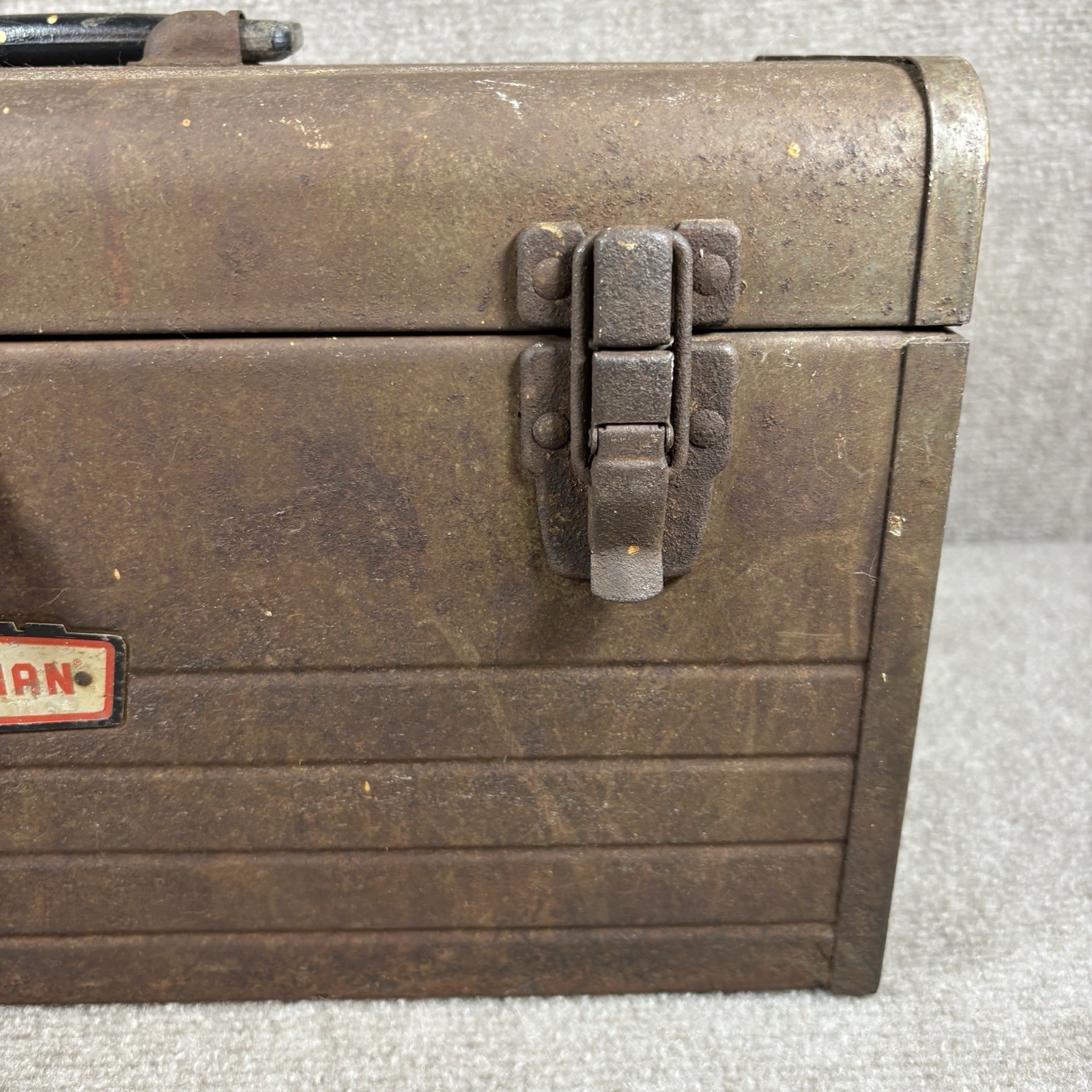 Vintage CRAFTSMAN 6500 Metal Tool Box Mechanics 18x8x9 Crown Logo RUSTY No Tray