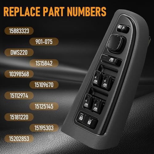 15883323 Front Driver Side Door Lock and Power Window Switch & Black Bezel