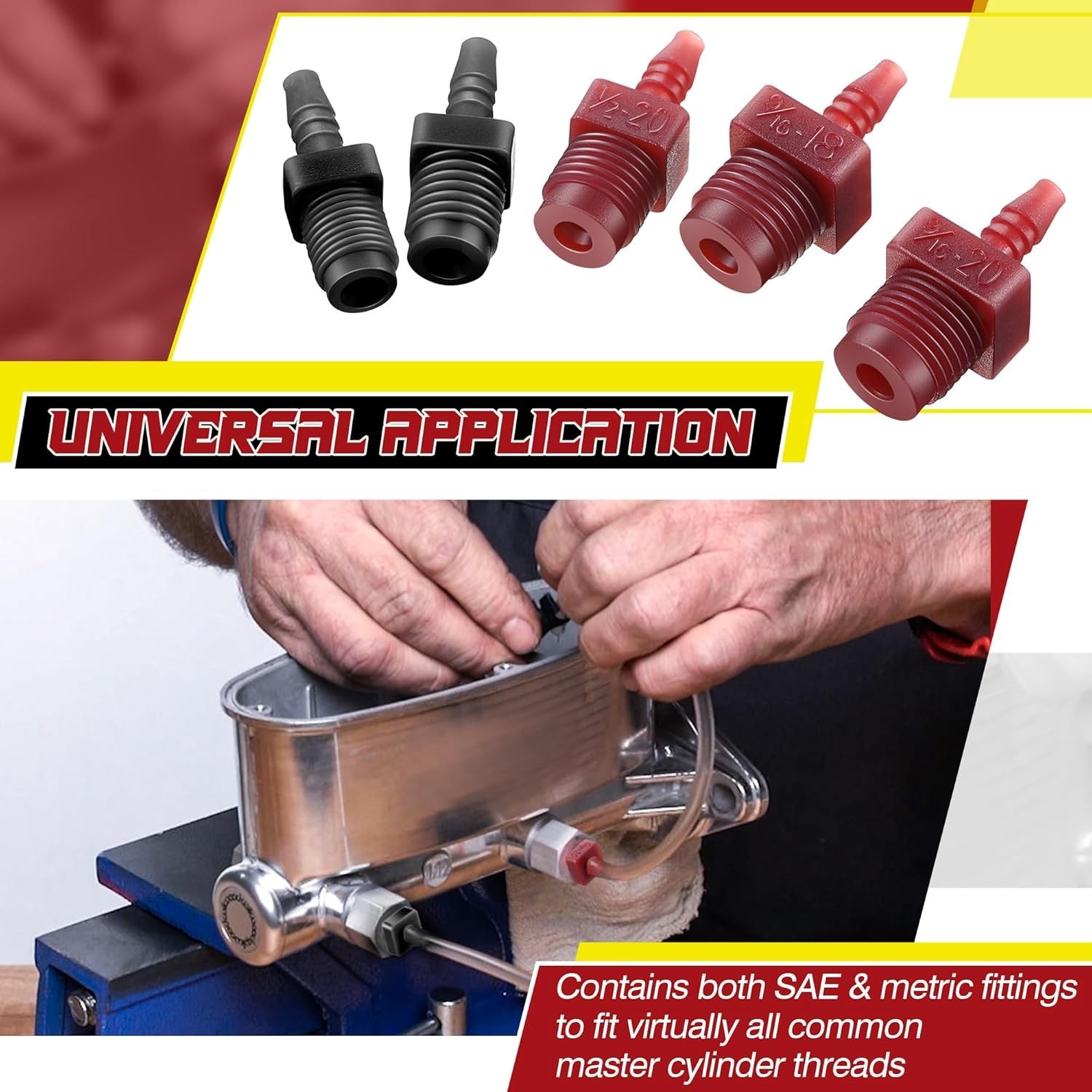 Master Cylinder Bleeder Kit Complete Brake Bleeder Kit with 22 in Clear Hose Cl