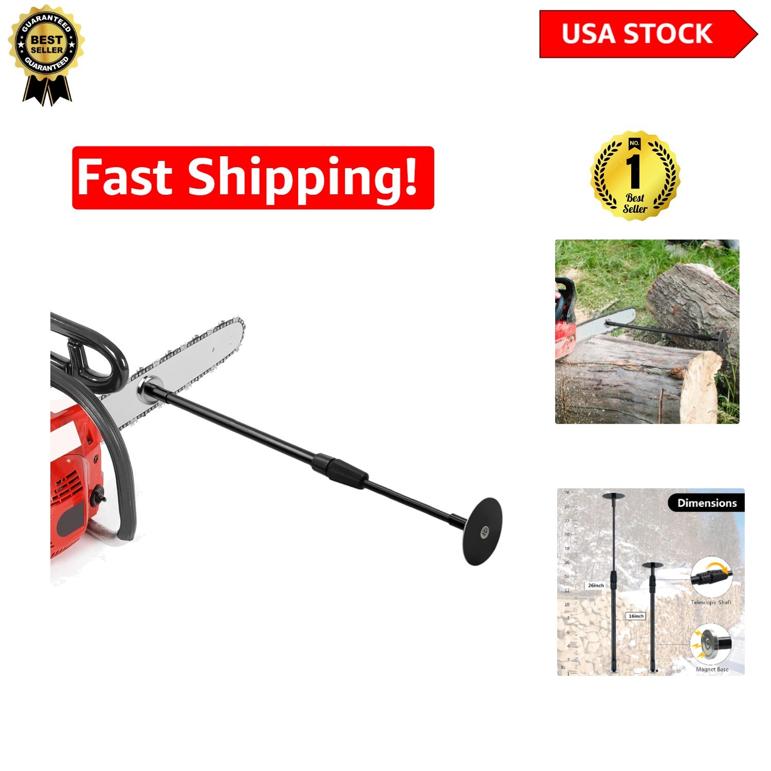 Adjustable Firewood Measuring Tool 16”-26” – Precision Chainsaw Attachment