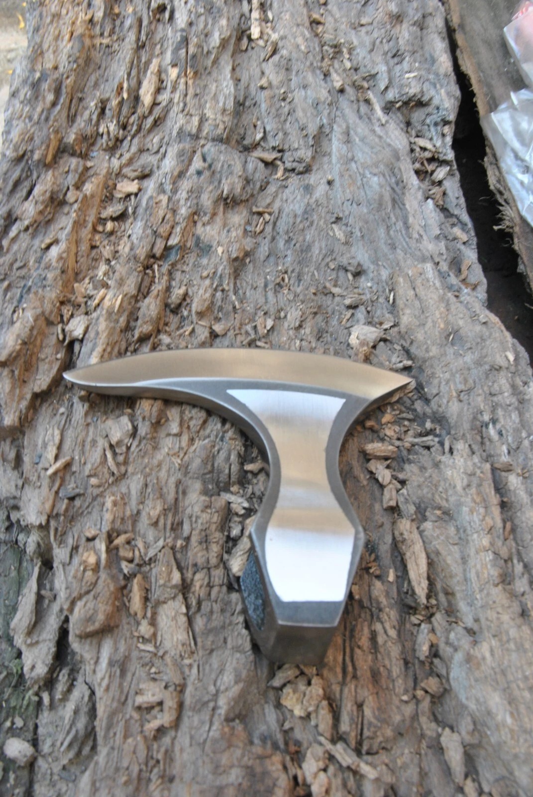 Hand Forged Carbon Steel Viking Bearded Axe Head, Hatchet for Camping, Sheath