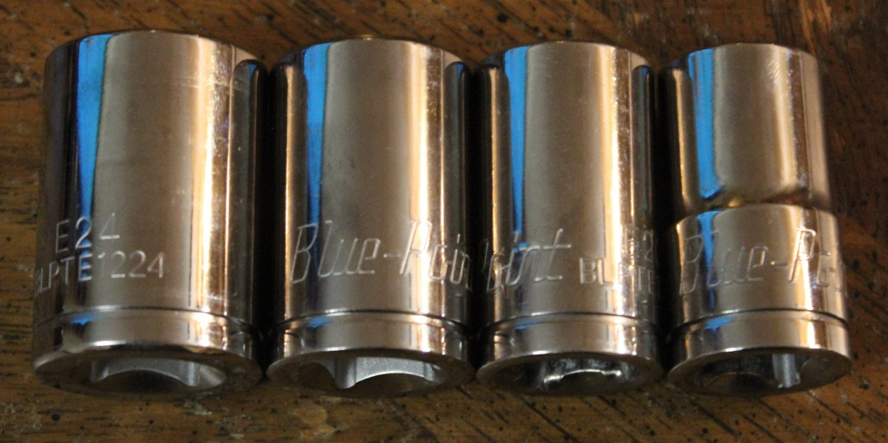Blue Point Tools External Torx Socket Set 1/2″ Drive BLPTE1224, 1222, 1220, 1218
