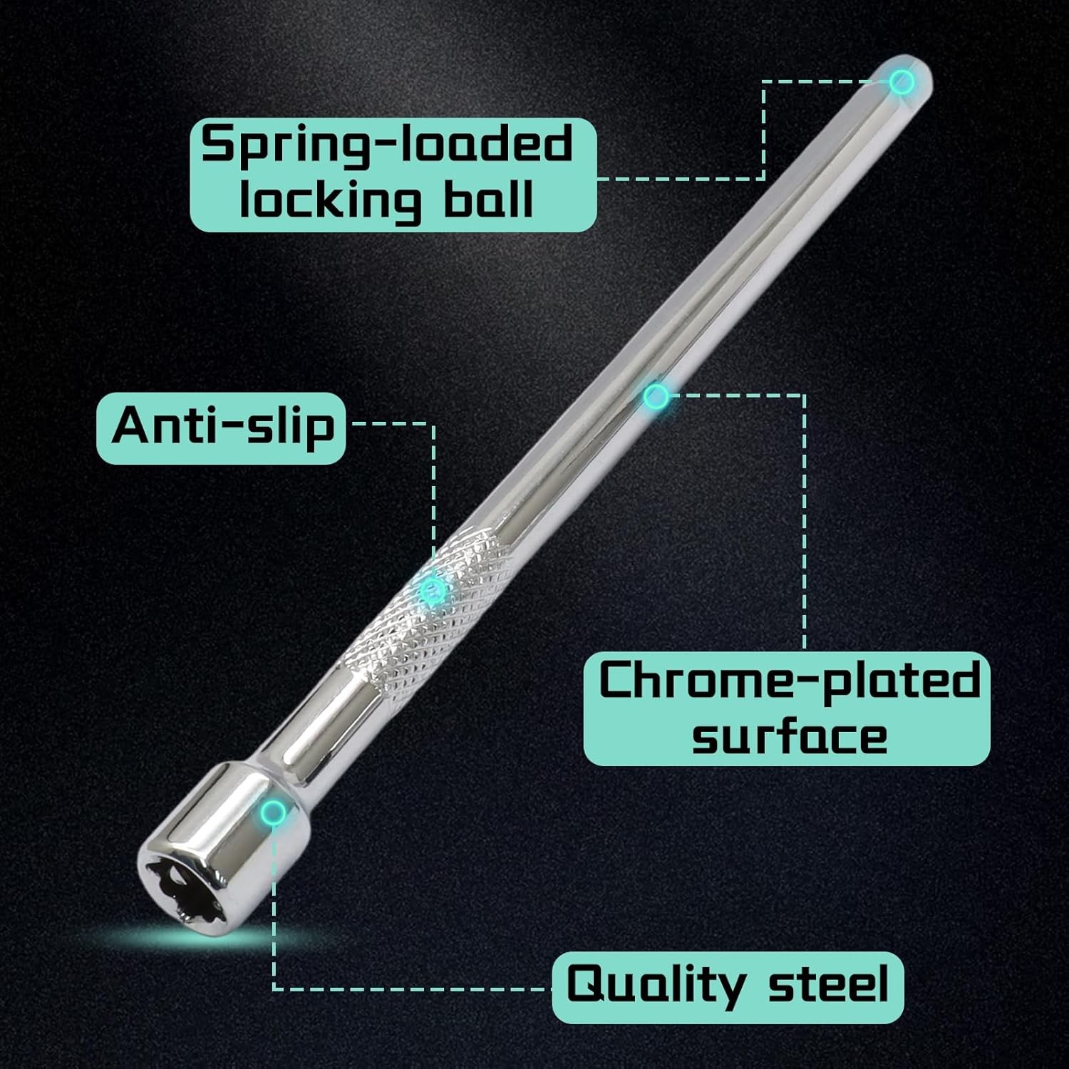 1/4 Inch Socket Extension Set 4 Pcs CR-V Ratchet Extension Bars 2 4 6 Inch