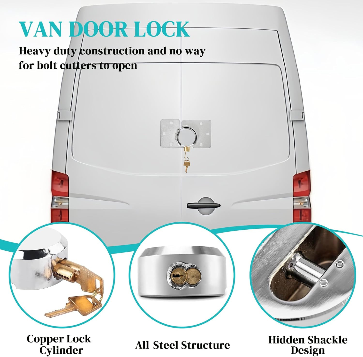 2 Pack Van Door Lock Set Keyed Different with 4pcs Keys, 80mm Screws | 73MM Heav