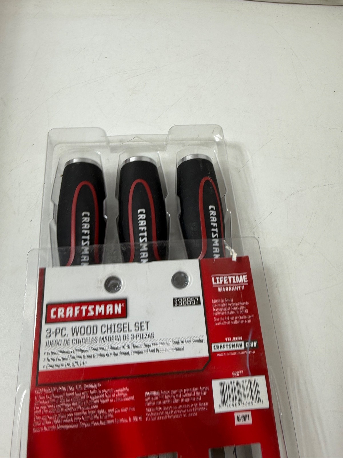 Craftsman 3 Pc Wood Chisel Set 1/2 3/4 1 In Carbon Steel Blades 936857 New