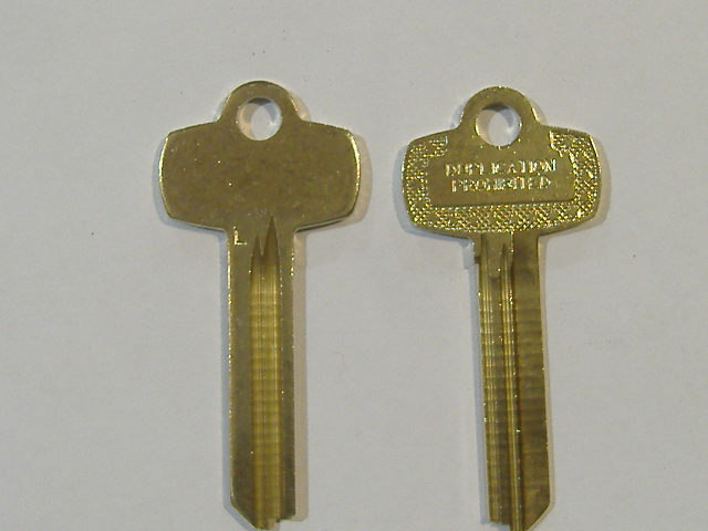 TWO NICKEL SILVER FITS BEST KEY BLANKS FOR “L” KEYWAY