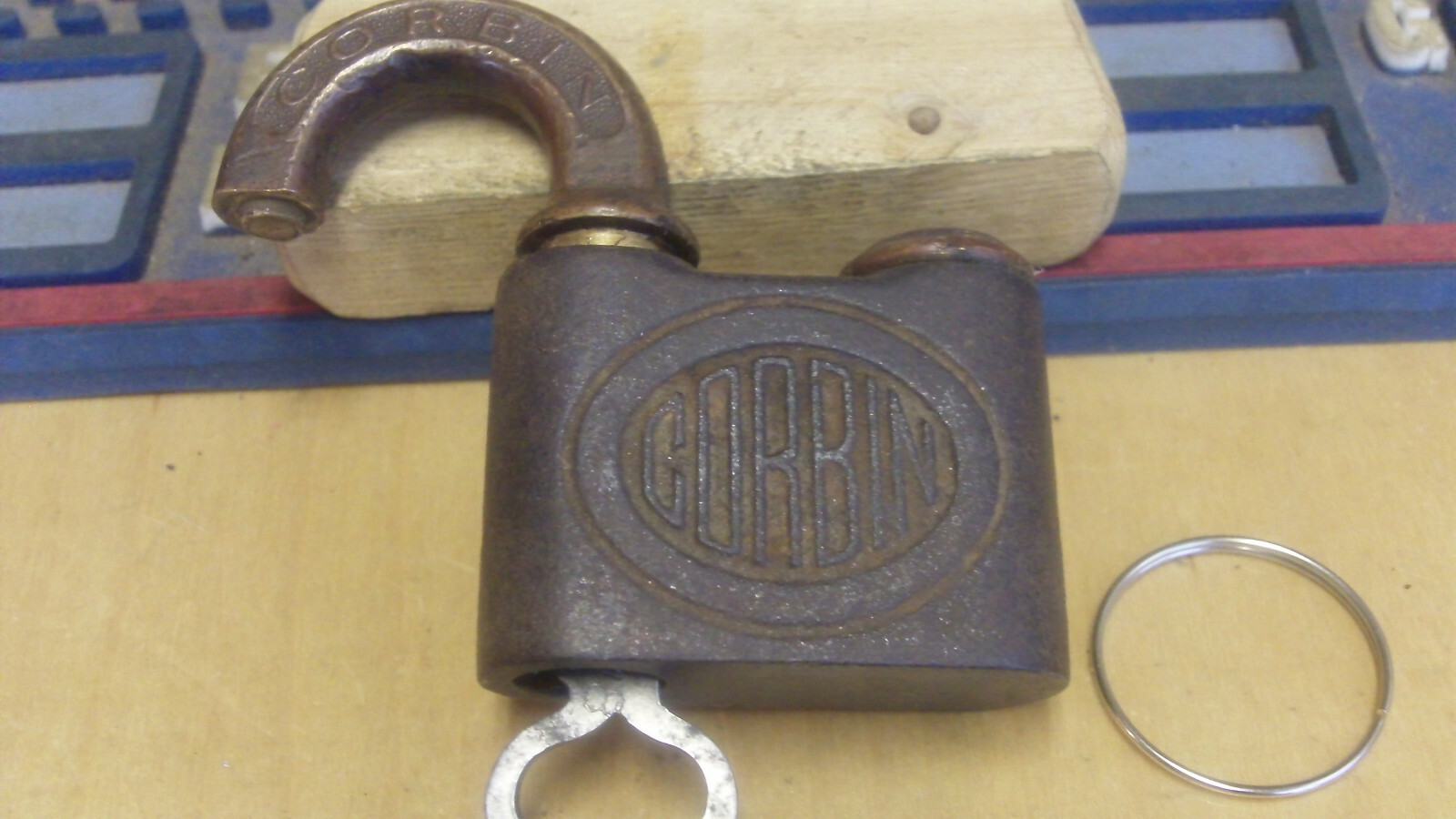 vintage corbin push key padlock 990 working key bv2418