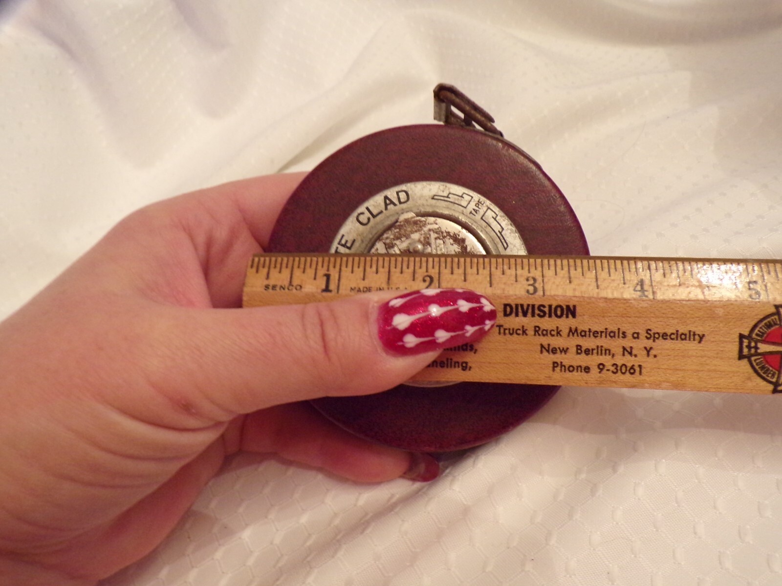 VTG The Lufkin Rule Co White Clad Steel Tape Saginaw Mich USA
