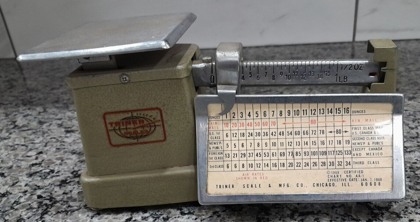 Vintage Triner Postal Scale 16 Ounces 1968 AA-1