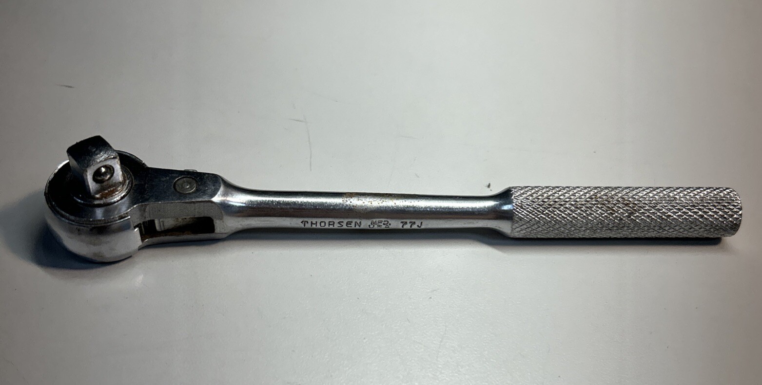 Vintage Thorsen 3/8″ Drive Ratchet With Knurled Handle 77J #P