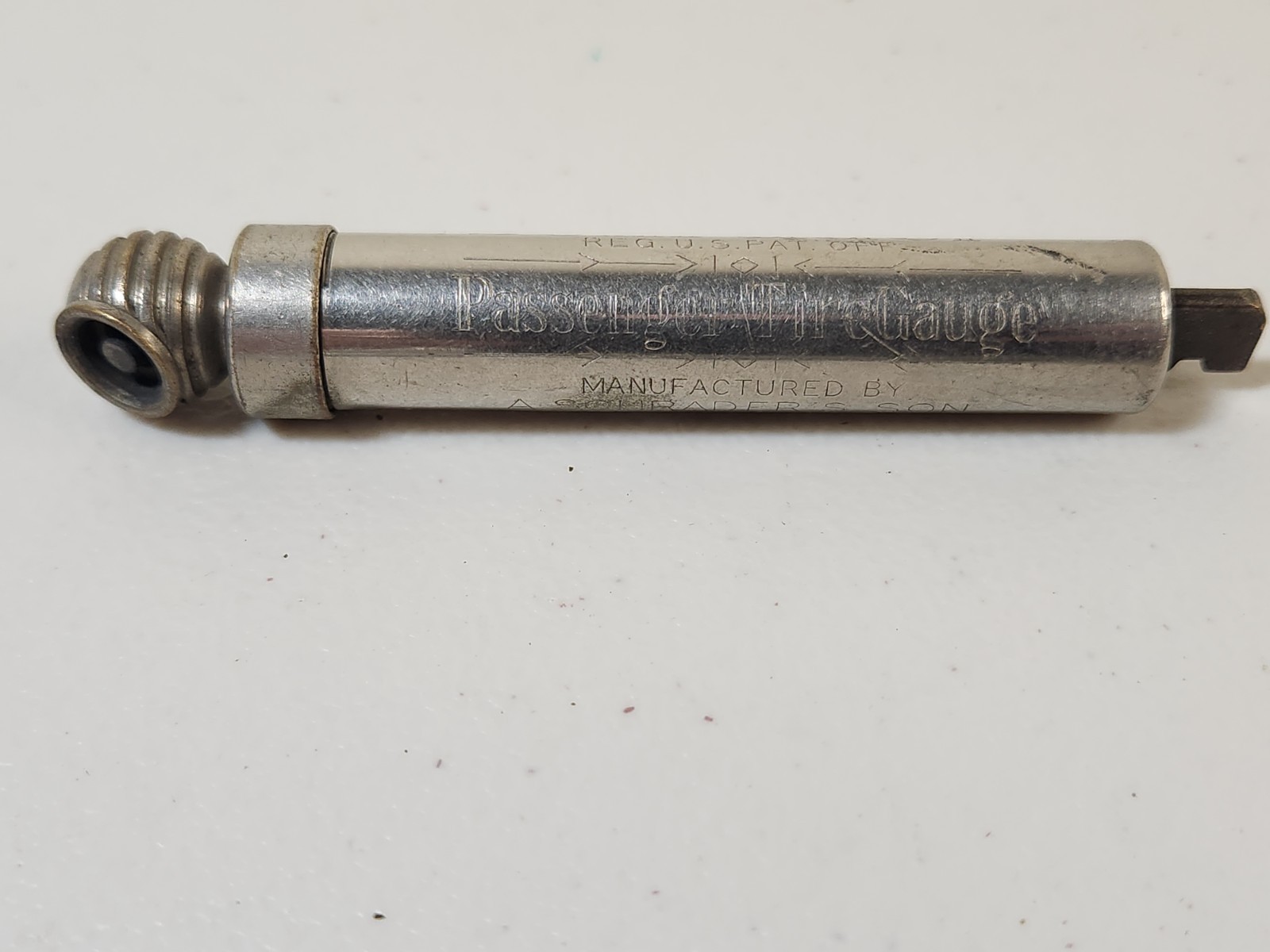 Vtg Schrader Tire Pressure Gauge Chrome Pencil Type Set of 2 USA