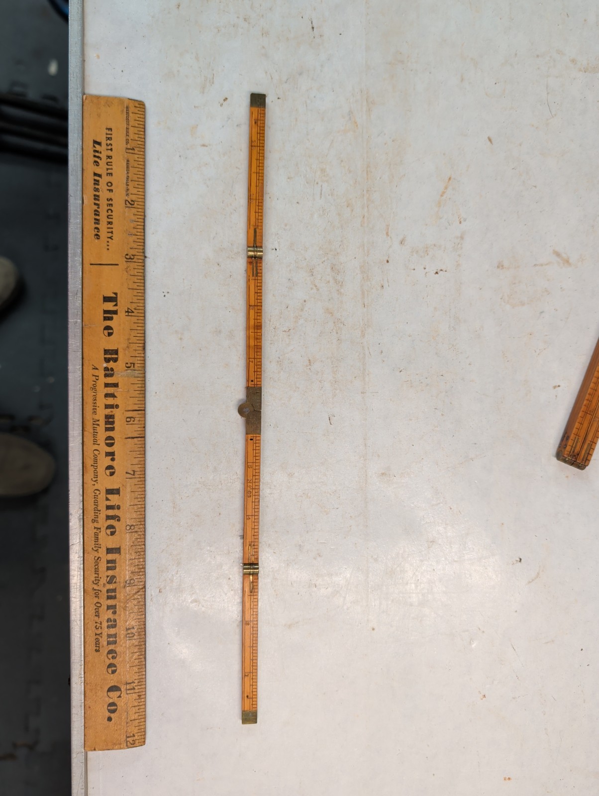 1800-1920 Vintage Stanley No. 65 Folding Boxwood 24-Inch Ruler