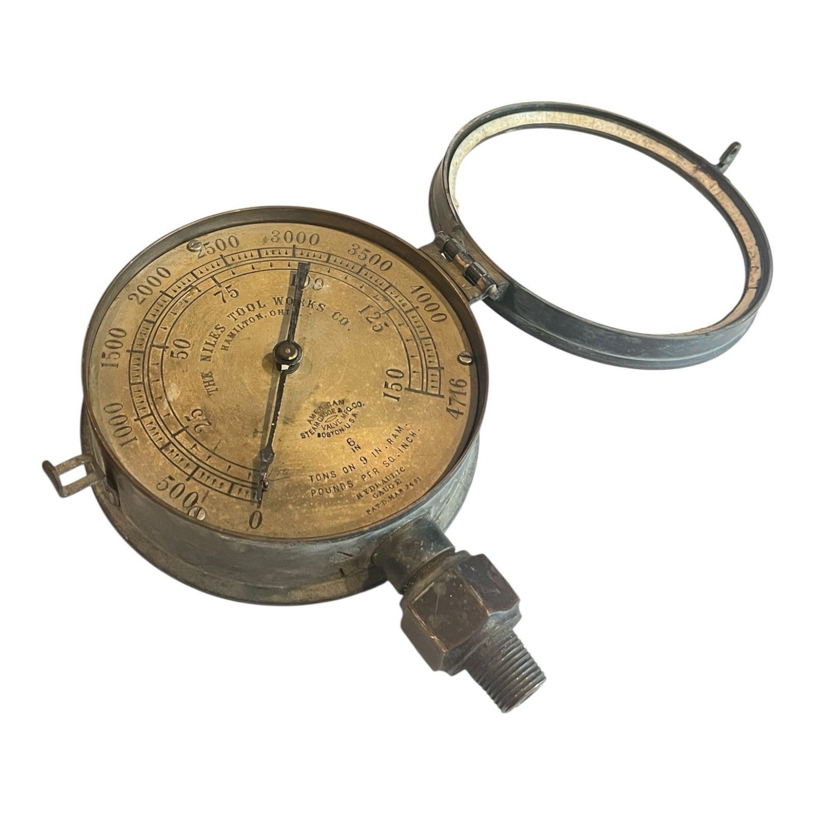 American Steam Gauge & Valve MFG~ Niles Toll Works Co~ Glass Opens Steampunk