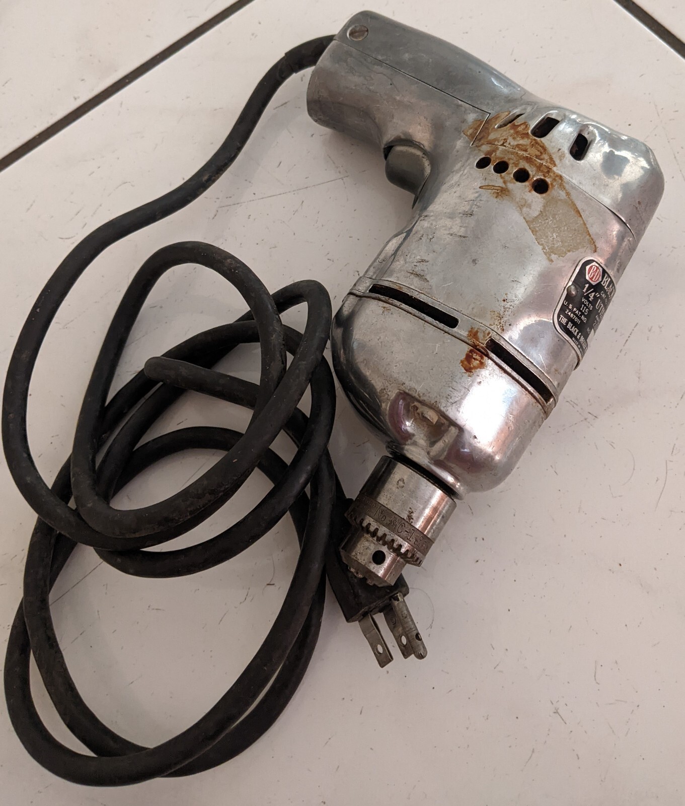 Black & Decker CAT.No. U-1/U-3 Vintage Portable Universal Electric Utility Drill