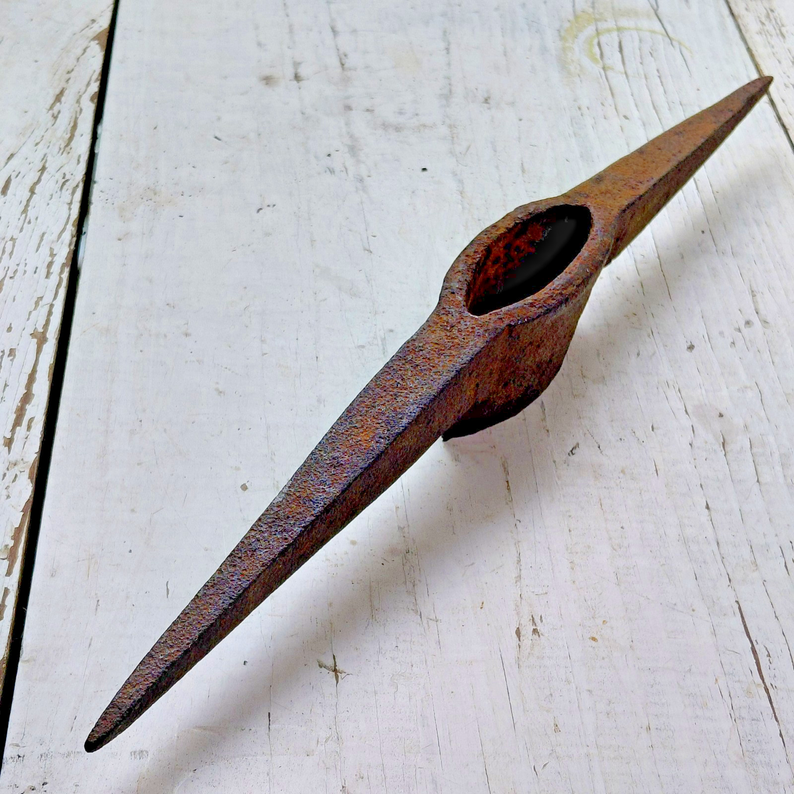 Antique 17″ Forged Double Point Railroad Pick Head Mining Quarry Farm Tool