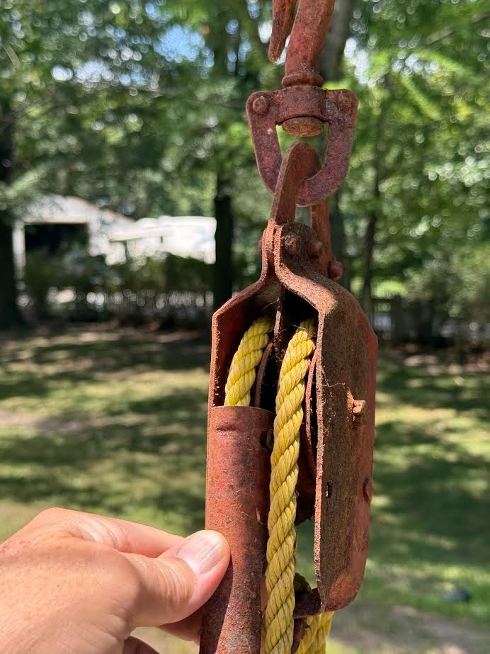 Vintage Durbin-Durco Rope Hoist Pulley Block & Tackle Farm Industrial Decor