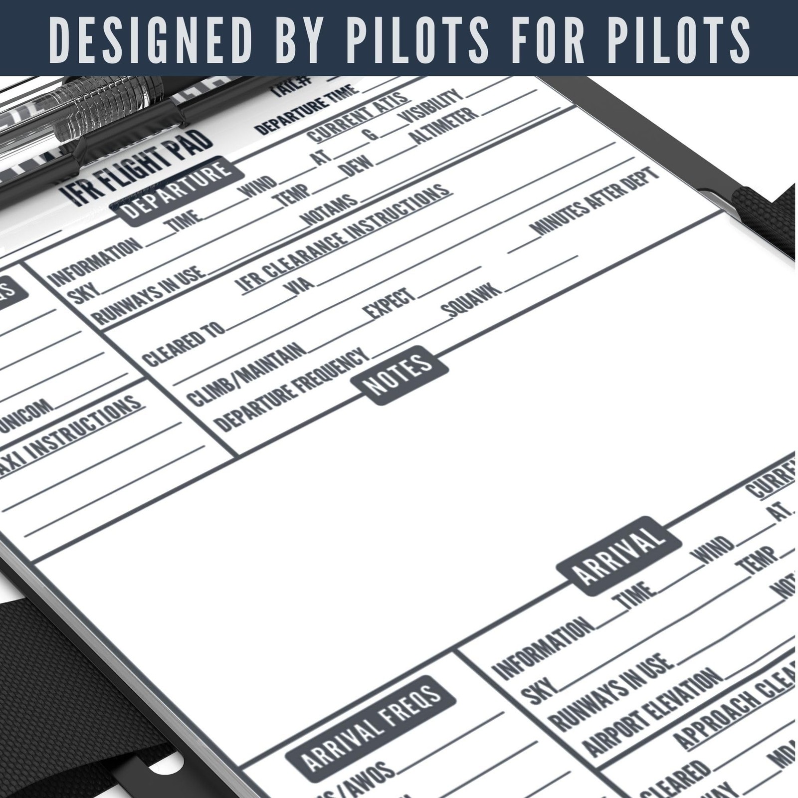 EntireFlight – IFR Flight Pad For Pilot Kneeboard – Perfect Pilot Accessory &…