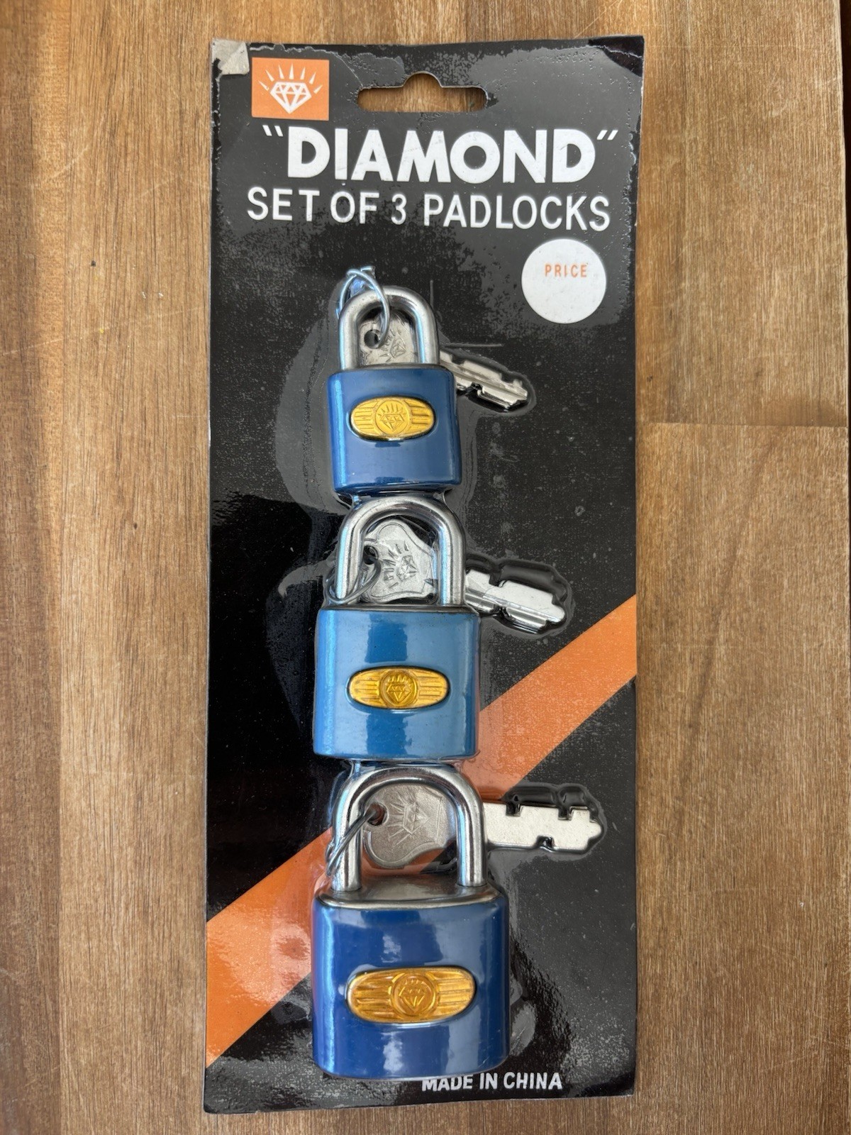 NOS Vintage Luggage Bags Diamond Padlocks w/ keys Large Medium Small 3 Pack