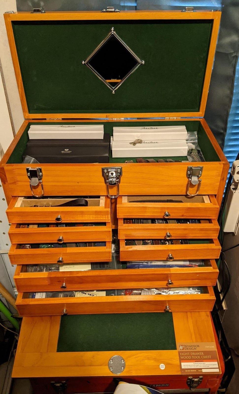 8 Drawer Wood Tool Chest Solid Hardwood Storage Organizer Top Box Workbench