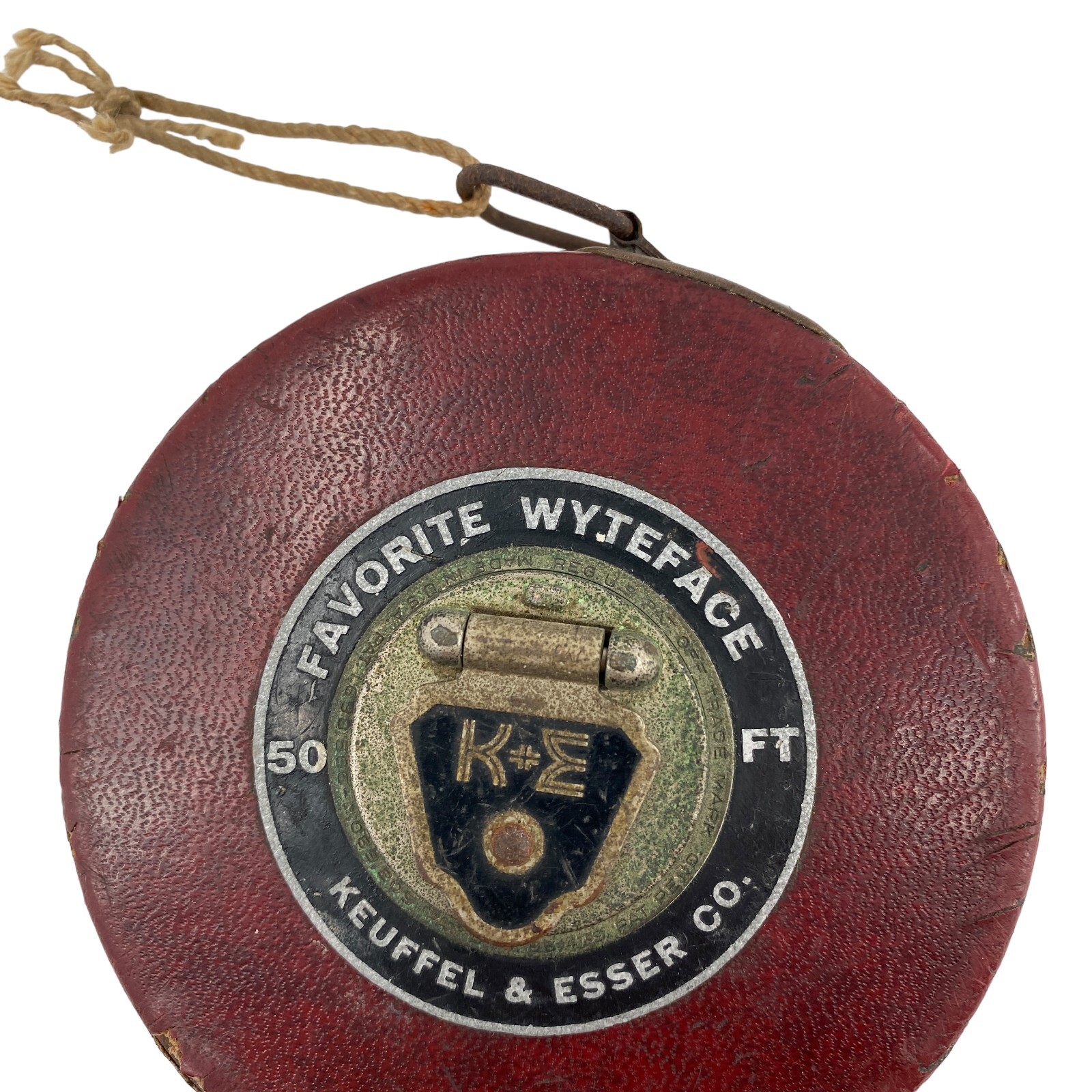 VTG Keuffel & Esser Co Favorite Wyteface 50 Ft Steel Tape Measure 1940s-50s USA
