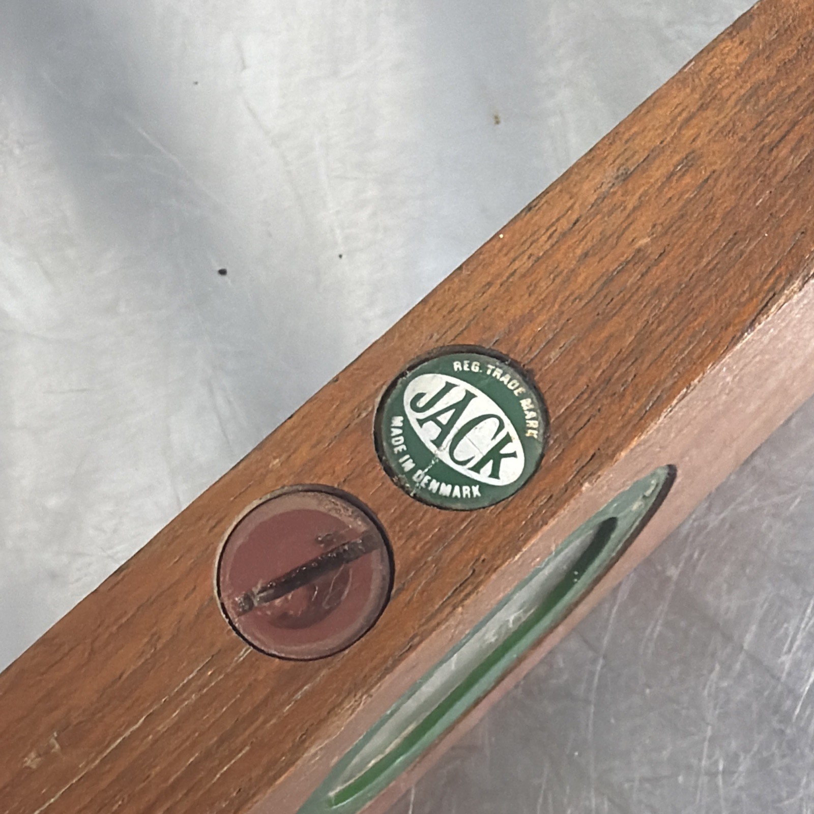 Vintage Jack Spirit Level Teak Wood Jumbo 3ft Made In Denmark Mid Century Tool