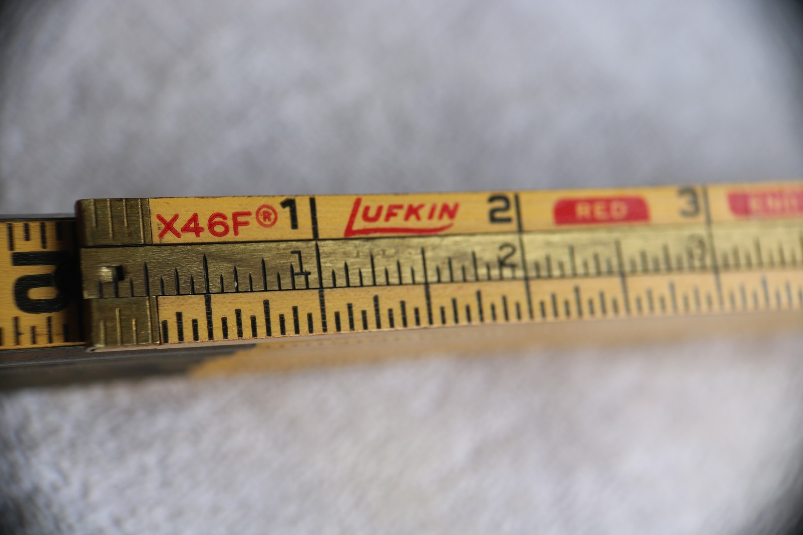 VINTAGE LUFKIN X46F RED END 72″ + 6″ RULE