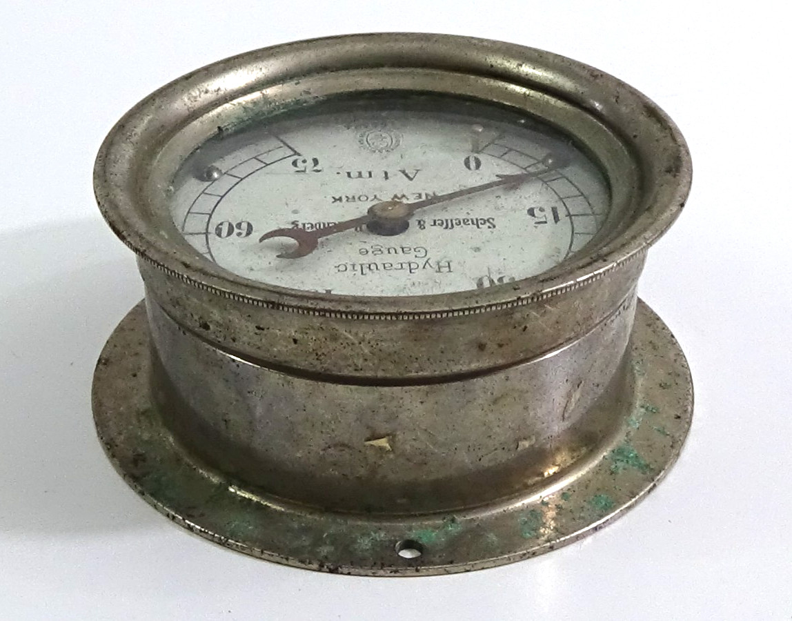 Vintage Schaeffer & Budenberg Hydraulic Gauge Atm. New York #734