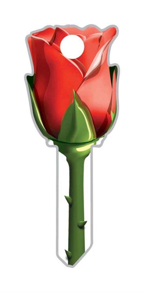 Lucky Line B107K Brass Enamel-Coated Kwikset Rose Shape Blank Key (Pack of 5)