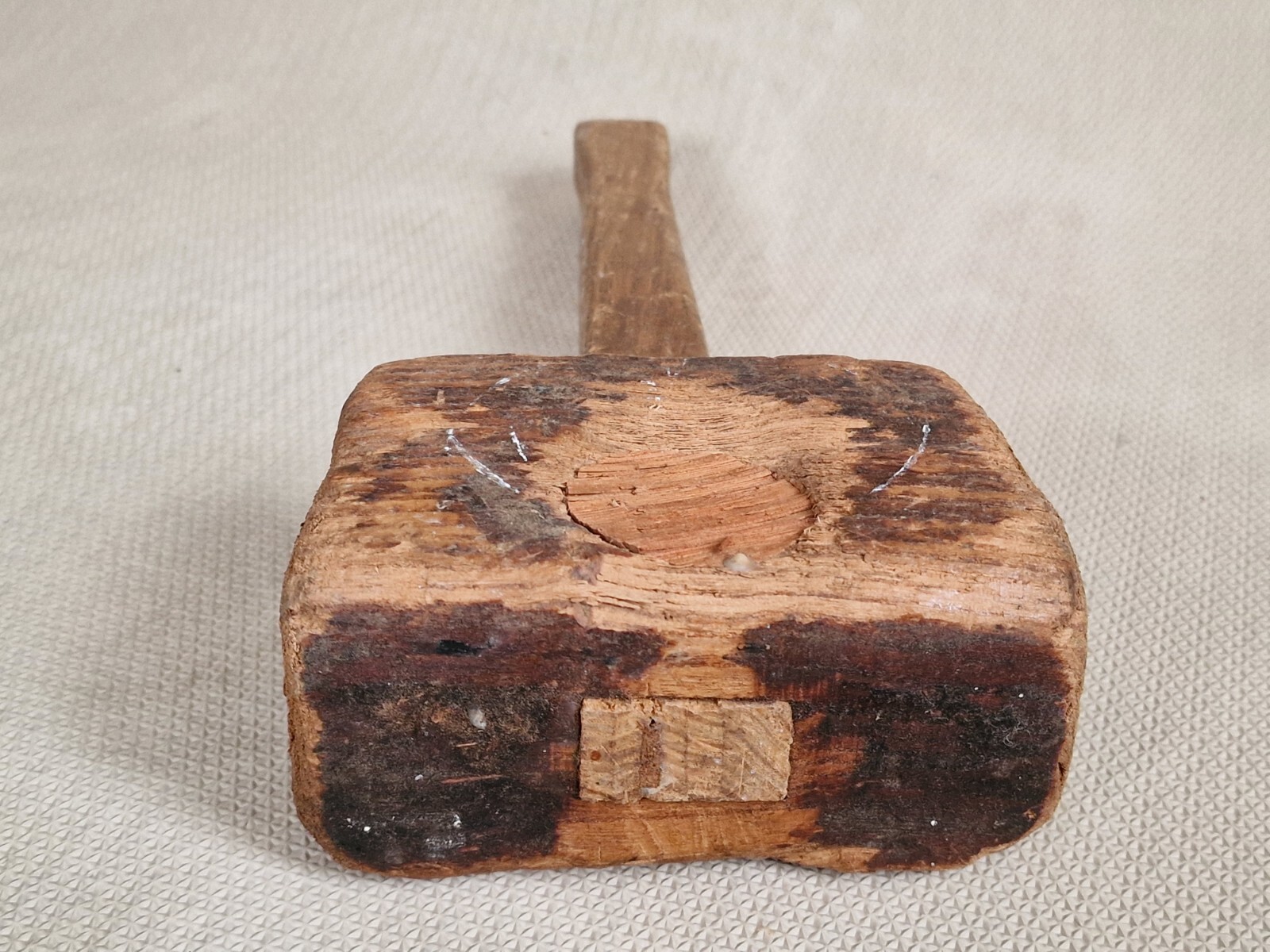 Vintage Large 37cm Carpenters Mallet Woodworking Wooden Hammer Old Tool 0.8kg