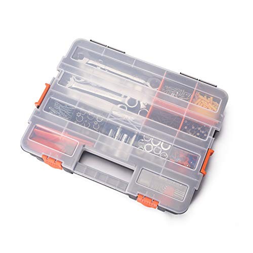 Tool Box Organizers, Interlocking Black Small Parts Organizer for Fasteners,