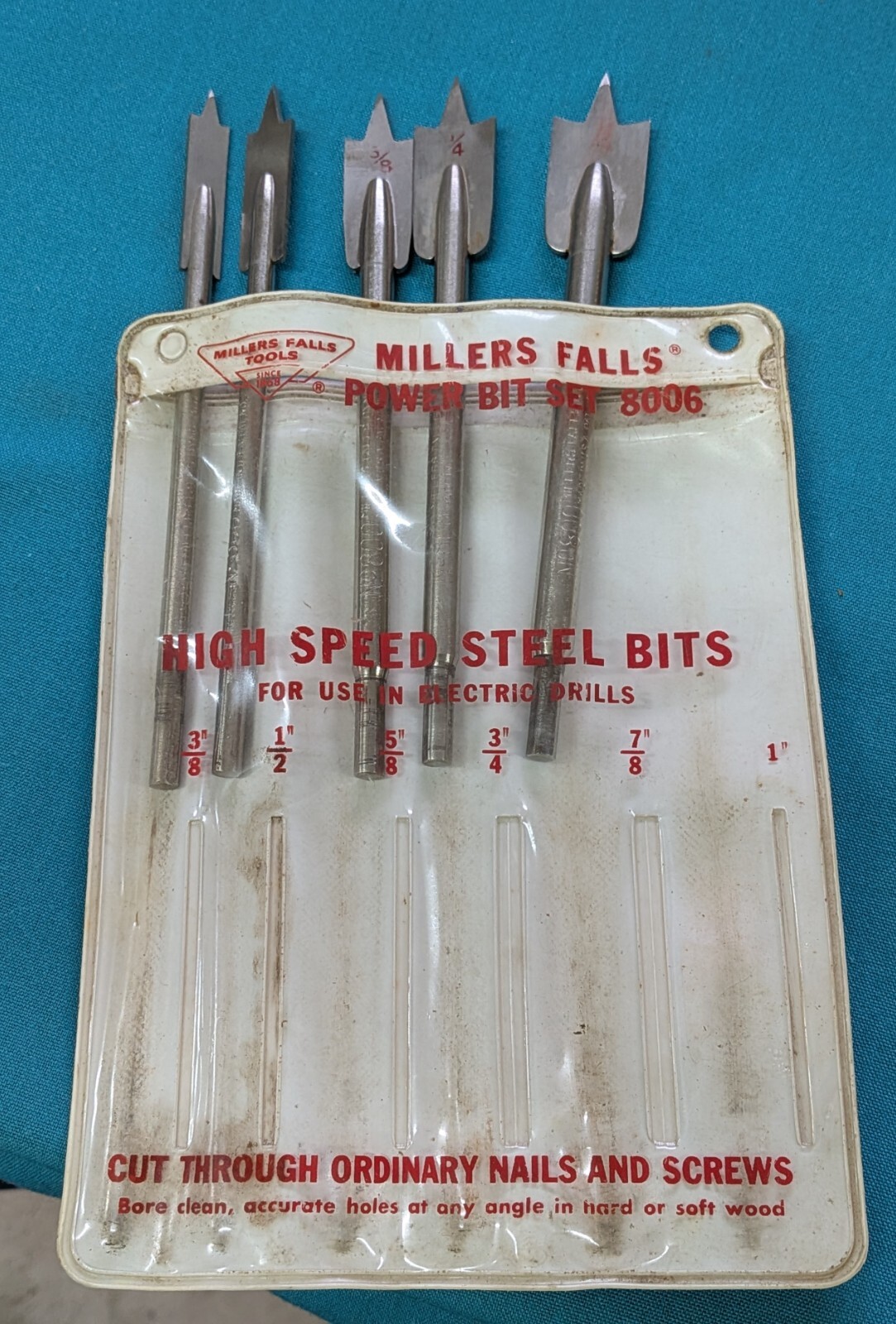 Millers Falls Tools Power Spade Bit Set No. 8006 w/ Original Case