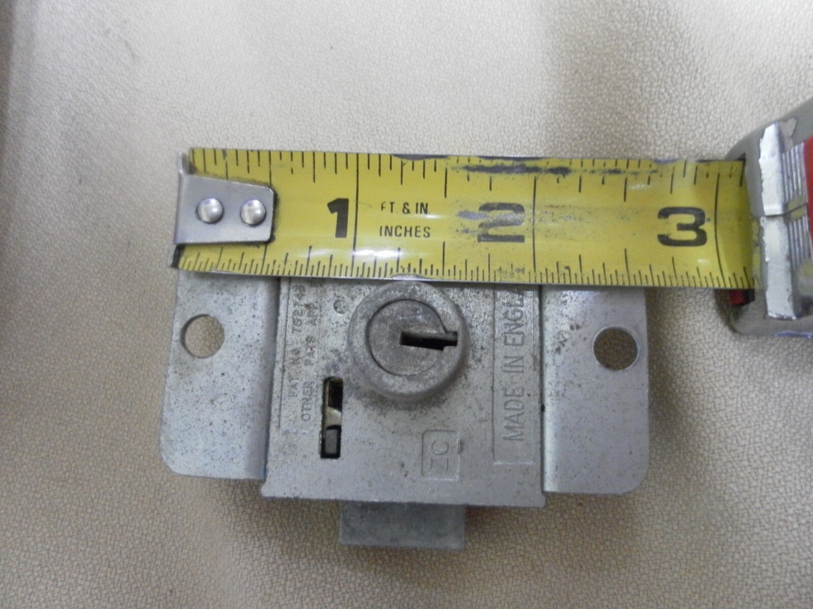 Lowe & Fletcher Metal Cabinet Cupboard drawer door LOCK +2 Keys vintage NOS