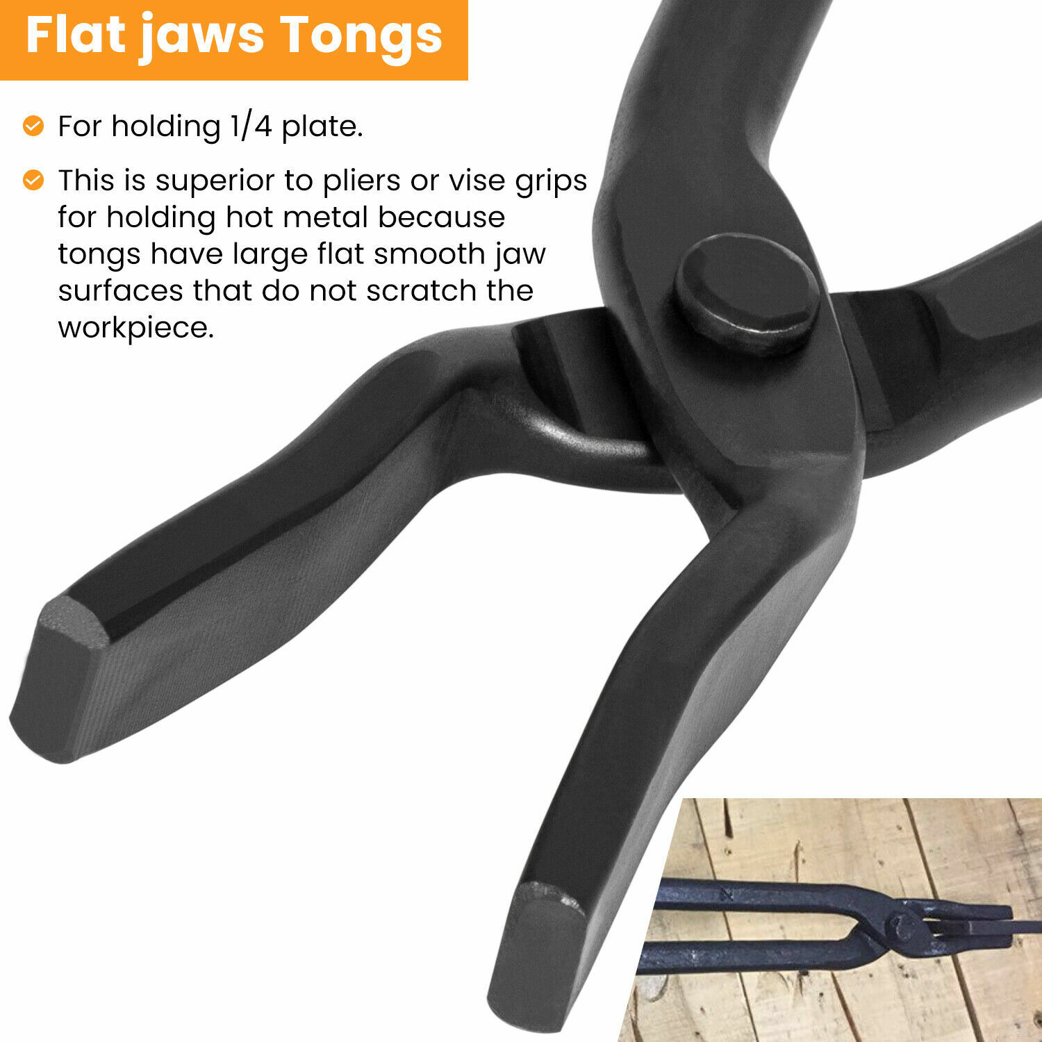 Beginner Blacksmith Tongs Bladesmith Knife Making Forge Anvil Vise Tools 6 Piece